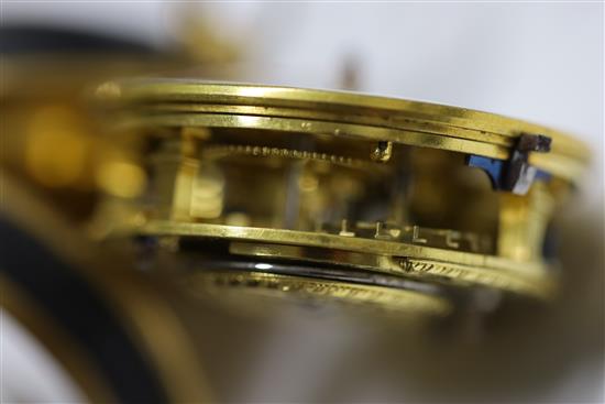 Thomas Mudge & W. Dutton, London, a George III leather and gilt open-face keywind cylinder pocket watch, no.1156,